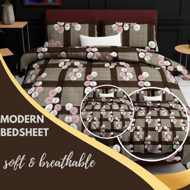 Market Fairy Floral Glace Cotton Fitted Bedsheet, Queen Size (90 x 100 inch) with 2 Big Pillow Covers Market Fairy Floral Glace Cotton Fitted Bedsheet, Queen Size (90 x 100 inch) with 2 Big Pillow Covers